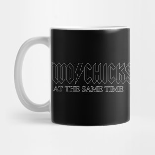 Two Chicks At The Same Time - Lawrence Funny Quote Parody Rock Band Tee Mug